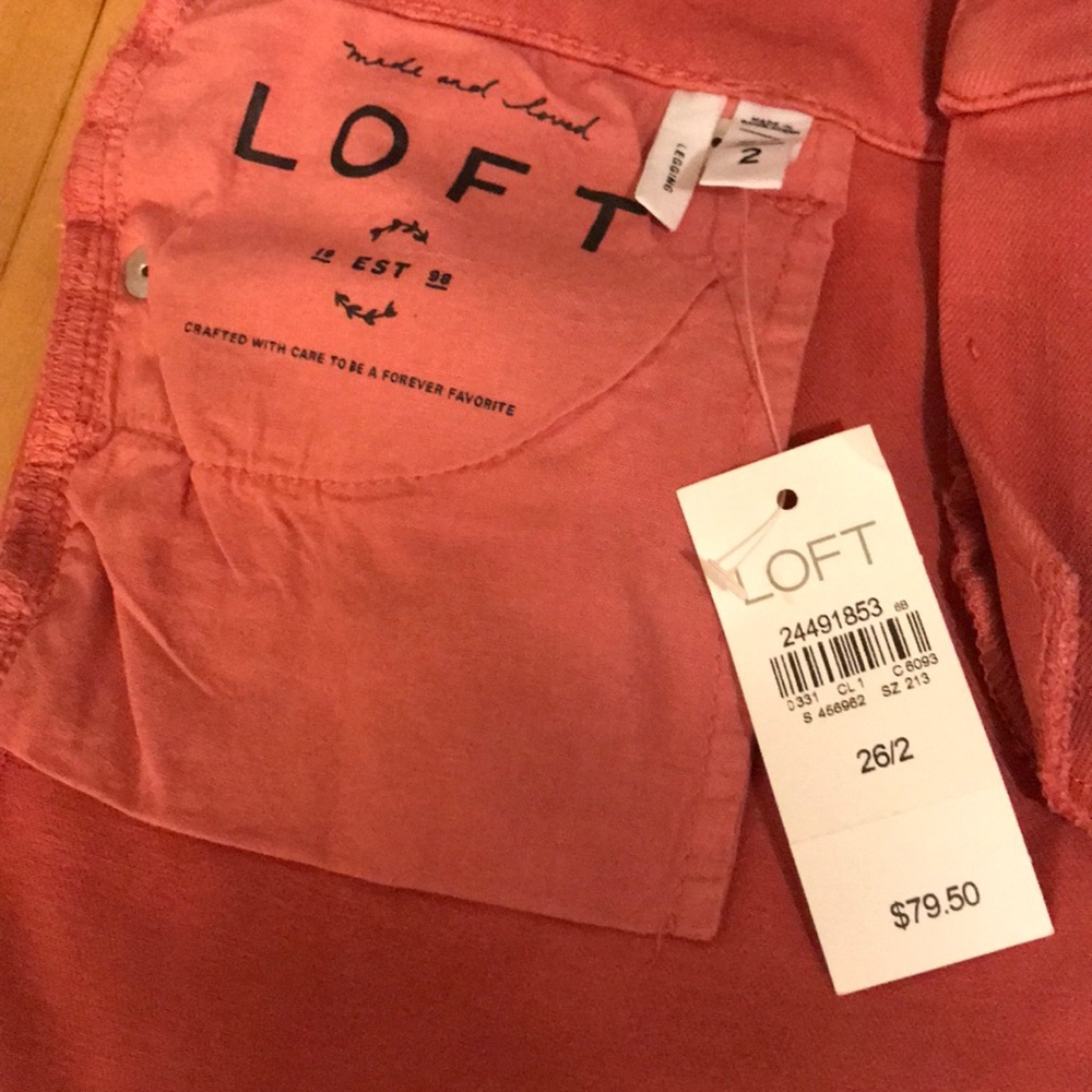 LOFT skinny jeans - salmon color!